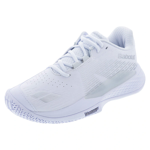 Women's Propulse Storm All Court Tennis Shoes White and Silver,Footwear,Babolat,White/Silver,5.5,Tennis Express,31F26447A-1019F26copy