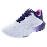 Women's SFX 4 All Court Tennis Shoes White and Dark Purple,Footwear,Babolat,5.5,White/Dark Purple,Tennis Express,31F26530A-1121F26copy