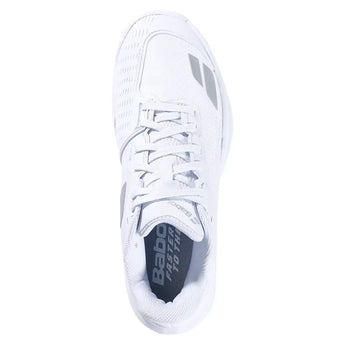 Women's Jet Mach 4 All Court Tennis Shoes White and Silver,Footwear,Babolat,,,Tennis Express,31F26630B-1019F26-3