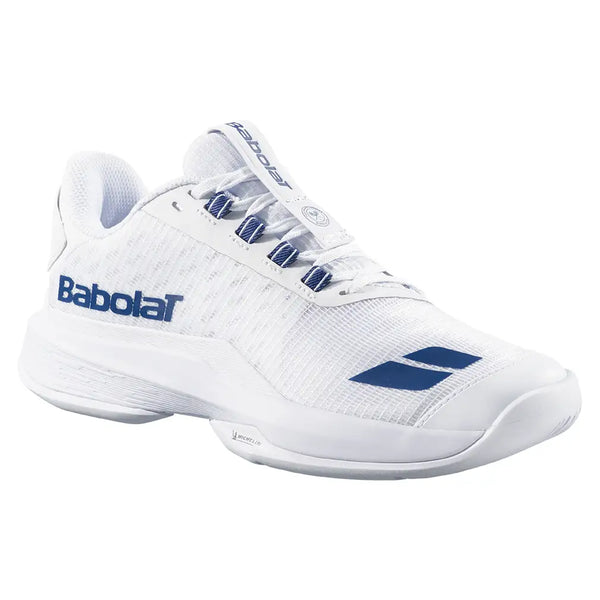 Women's Jet Tere 2 All Court Tennis Shoes White and Blue Navy,Footwear,Babolat,White/Blue Navy,5,Tennis Express,31S26772C-1097-y
