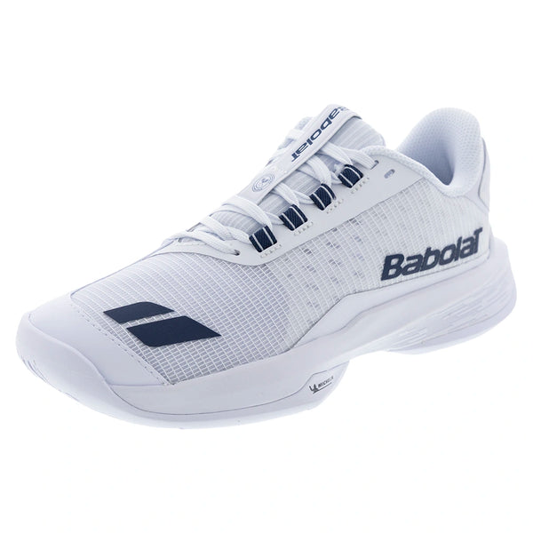 Women's Jet Tere 2 All Court Tennis Shoes White and Blue Navy,Footwear,Babolat,White/Blue Navy,5.5,Tennis Express,31S26772C-1097copy