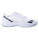 Women's Jet Mach 4 Grass WIM Tennis Shoes White and Black,Footwear,Babolat,,,Tennis Express,31S26810C-1001-1