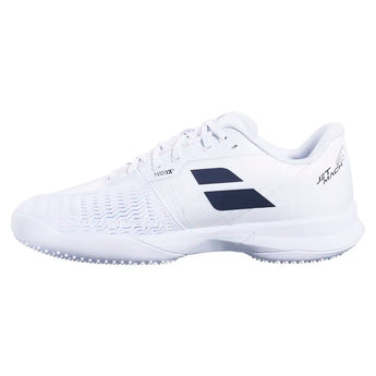 Women's Jet Mach 4 Grass WIM Tennis Shoes White and Black,Footwear,Babolat,,,Tennis Express,31S26810C-1001-2