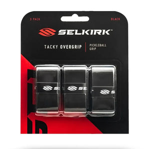3-Pack Tacky Pickleball Overgrips Black-Accessories-Selkirk-3630-OGB-Tennis Express