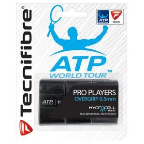 Pro Players Tennis Overgrip 3 Pack-Accessories-Tecnifibre-39300-BLACK-L-Tennis Express