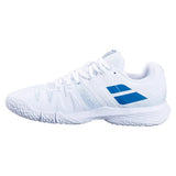 Women's Sensa Padel Shoes White and Cool Blue-Footwear-Babolat-3A1S25C757-1104-Tennis Express