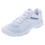 Women's Sensa Padel Shoes White and Cool Blue-Footwear-Babolat-3A1S25C757-1104S25copy-Tennis Express