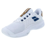 Women's Jet Tere 2 Wimbledon Tennis Shoes White and Blue Navy-Footwear-Babolat-3A1S25C772-1097U25-Tennis Express