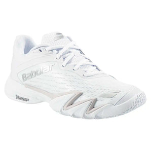 Women's Premura 3 Padel Shoes White and Silver,Footwear,Babolat,White/Silver,6,Tennis Express,3A1S26B753-1019F26-y