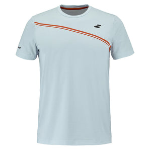 Men's Play Crew Neck Tennis Tee Illusion Blue,Apparel,Babolat,Illusion Blue,S,Tennis Express,3BTG011-4142