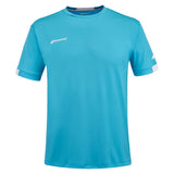 Men's Crew Neck Tennis Top Cyan Blue-Apparel-Babolat-, [current_file_name-Tennis Express