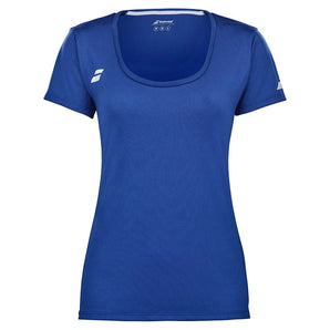 Women's Play Cap Sleeve Tennis Top-Apparel-Babolat-3WP2011-Blue-Tennis Express