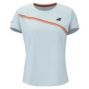 Women's Play Cap Sleeve Tennis Top Illusion Blue,Apparel,Babolat,Illusion Blue,XS,Tennis Express,3WTG011-4142
