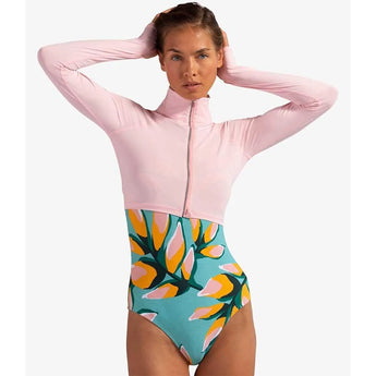 Women's Full Zip Tennis Crop Top-Apparel-BloqUV-4010-H21-M4-Tennis Express