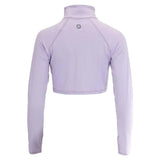 Women's Full Zip Tennis Crop Top-Apparel-BloqUV-4010-H21_Lavender-2-Tennis Express