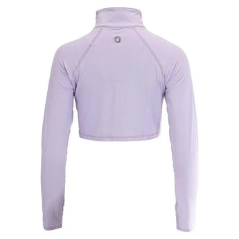 Women's Full Zip Tennis Crop Top-Apparel-BloqUV-4010-H21_Lavender-2-Tennis Express