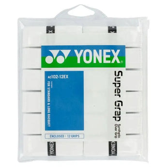 Super Grap Tennis Overgrip 12 Pack-Accessories-Yonex-40397-WHITE-L_eb525d21-c171-47f3-94ad-a6eac7ca450b-3-[Sku]-Tennis Express