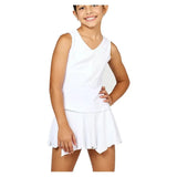Girls' Tennis Tank White and Ripple Jersey-Apparel-Sofibella-4040EQU-WHT-Tennis Express