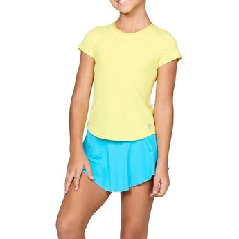 Girls' UV Short Sleeve Tennis Top-Apparel-Sofibella-4057-S24-Sunshin-Tennis Express