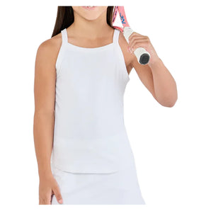 Girls' White Lotus Tennis Tank,Apparel,Sofibella,White,M,Tennis Express,4060WLO-WHT_be83cc62-6d74-4b39-9c41-83df34140ea8