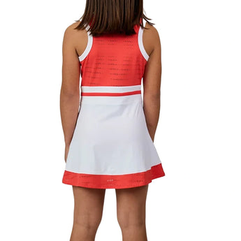 Girls' Tennis Dress White and Hibiscus,Apparel,Sofibella,,,Tennis Express,4065VIV-WHT-1