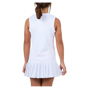 Girls' White Lotus Tennis Dress,Apparel,Sofibella,,,Tennis Express,4079WLO-WHT-2