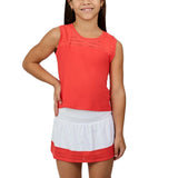 Girls' Sleeveless Tennis Top Hibiscus,Apparel,Sofibella,Hibiscus,XS,Tennis Express,4082VIV-HIB