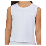 Girls' Sleeveless Tennis Top White,Apparel,Sofibella,White,XS,Tennis Express,4082WST