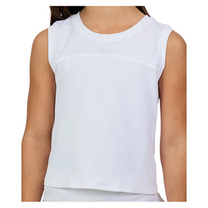 Girls' Sleeveless Tennis Top White,Apparel,Sofibella,White,XS,Tennis Express,4082WST