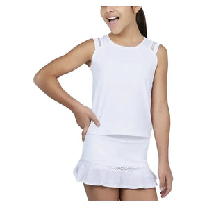 Girls' Sleeveless Tennis Top White-Apparel-Sofibella-4091TRE-WHTU25-Tennis Express