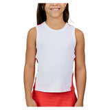 Girls' Racerback Tennis Tank White and Hibiscus,Apparel,Sofibella,White/Hibiscus,XS,Tennis Express,4092VIV-WHT-3