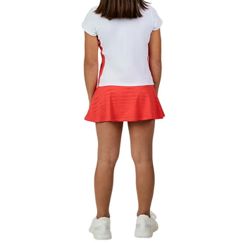 Girls' Short Sleeve Tennis Top White and Hibiscus,Apparel,Sofibella,,,Tennis Express,4093VIV-WHT-2
