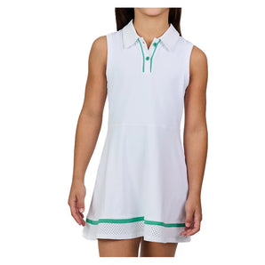 Girls' Tennis Dress White,Apparel,Sofibella,White,XS,Tennis Express,4098ALW
