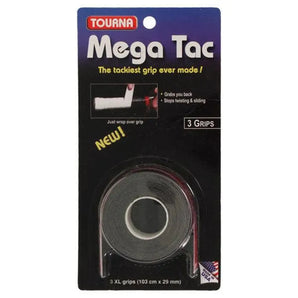 Mega Tac Tennis Overgrip-Accessories-Tourna-42484-BLACK-L-Tennis Express