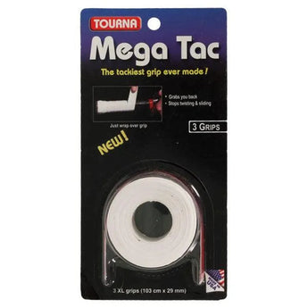 Mega Tac Tennis Overgrip-Accessories-Tourna-42484-WHITE-L-Tennis Express