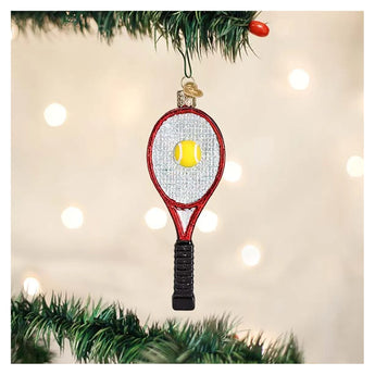 Red Tennis Racquet Ornament-Memorabilia-Old World Christmas-44172-1-Tennis Express