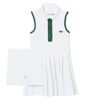 Girls' Heritage Pique Tennis Dress-Apparel-Lacoste-447284-W8L-1-Tennis Express
