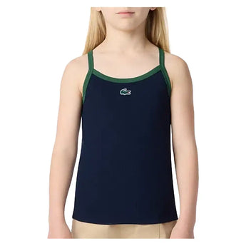 Girls' Core Logo Rib Tennis Tank,Apparel,Lacoste,UGW Navy,8A,Tennis Express,447285-F26-n-3