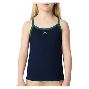Girls' Core Logo Rib Tennis Tank,Apparel,Lacoste,UGW Navy,8A,Tennis Express,447285-F26-n-3