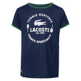 Girls' Sport Jersey Ringer Tee Navy,Apparel,Lacoste,Navy,8A,Tennis Express,447592-UGW