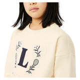 Girls' Spacer Knit Oversized Tennis Crew Beige-Apparel-Lacoste-447624-S7G-6-Tennis Express