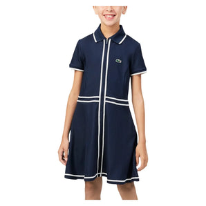 Girls' Tennis Dress, Lacoste, UGW Navy, Tennis Express, 447756-F26-UGW-NAVY-1