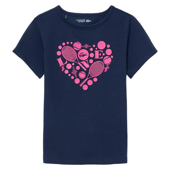 Girls' Core Sport Graphic Tennis Tee,Apparel,Lacoste,,,Tennis Express,447785-UGW-F26-2