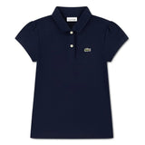 Girls' Scallop Collar Tennis Polo,Apparel,Lacoste,UGW Navy,8A,Tennis Express,447896-UGW-F26