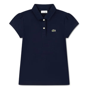 Girls' Scallop Collar Tennis Polo,Apparel,Lacoste,UGW Navy,8A,Tennis Express,447896-UGW-F26
