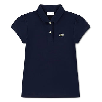 Girls' Scallop Collar Tennis Polo,Apparel,Lacoste,UGW Navy,8A,Tennis Express,447896-UGW-F26