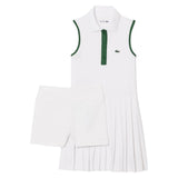 Girls' Sport Pique Tennis Dress, Lacoste, W8L White, Tennis Express, 447898-F26-W8L-WHITE-2
