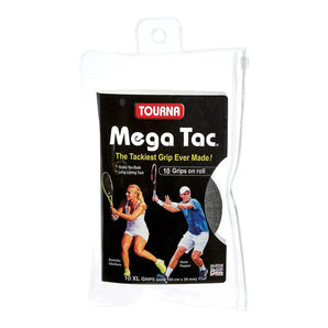 Mega Tac 10 Pack Tennis Overgrip-Accessories-Tourna-45768-BLACK-L-Tennis Express