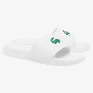 Men's Serve Slide 0.0 White and Green,Footwear,Lacoste,White/Green,7,Tennis Express,49CMA0041-082F26