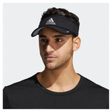 Men's Superlite 2 Visor Black and Silver Reflective-Apparel-Adidas-5153252-F21-3-Tennis Express